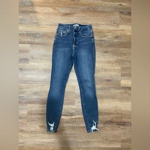 Good American good waist distressed hem jeans 6